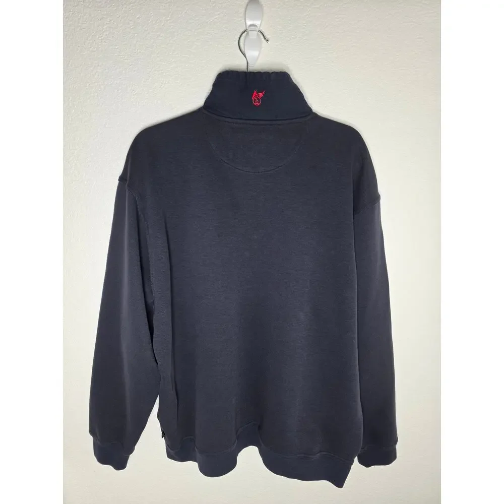 hajo Men’s 1/4 Zip Pullover Sweatshirt Navy Blue Chest Pocket Sz 48/50 (XL/2XL)